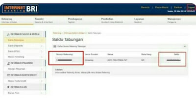 cek nomor rekening bri