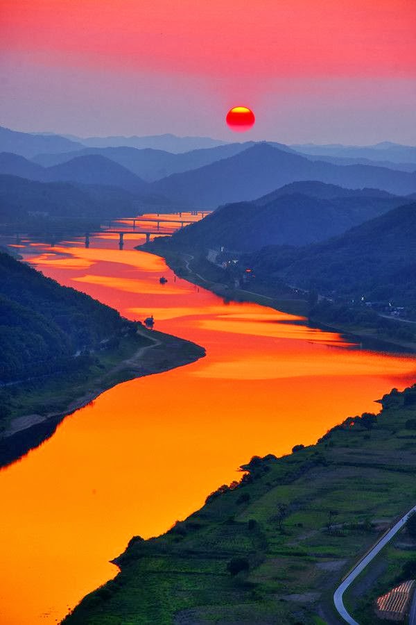 Sunset in Bridge, Korea