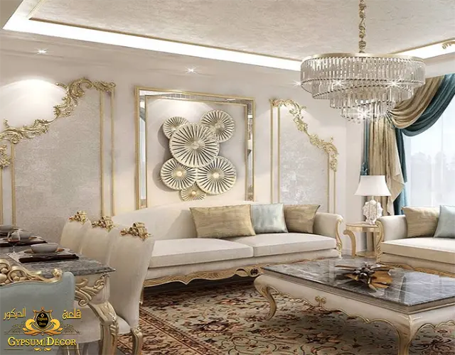 احدث ديكورات اسقف معلقة جبس بلدى النيو كلاسيك I قلعة الديكور