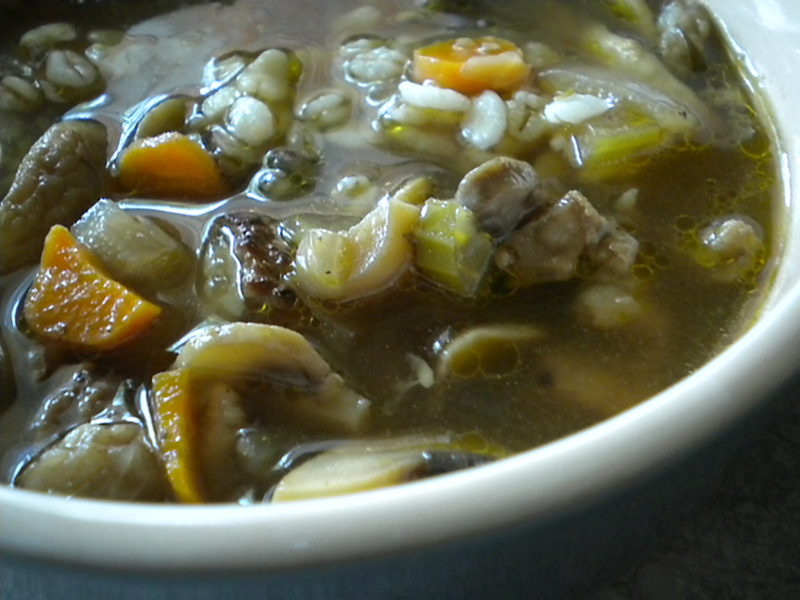 In My Kitchen: Old Fashioned Mushroom Barley Soup