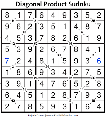 Answer of Diagonal Product Sudoku Puzzle (Fun With Sudoku #320)