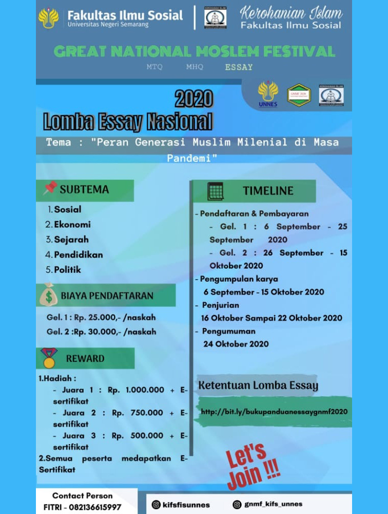 Lomba Essay Nasional Total Hadiah Jutaan Rupiah Great National Moslem Festival Info Lomba Menulis