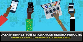 Data Internet (1GB) Ditawarkan Secara Percuma - Mulai 10 Jun Hingga 31 Disember