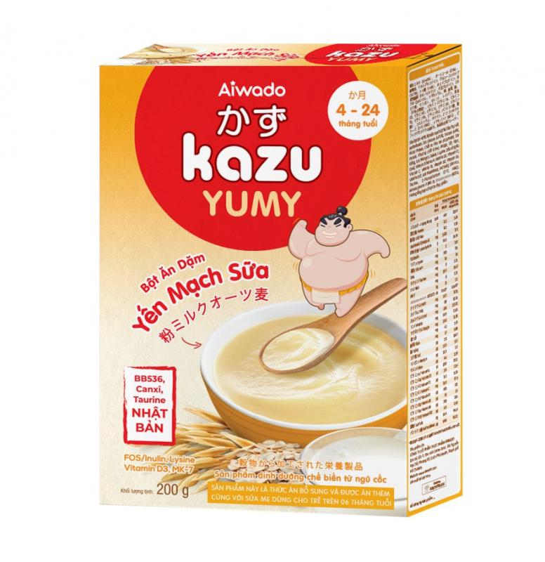 [AIWADO] Bột Ăn Dặm Kazu Yumy Yến Mạch Sữa 200g