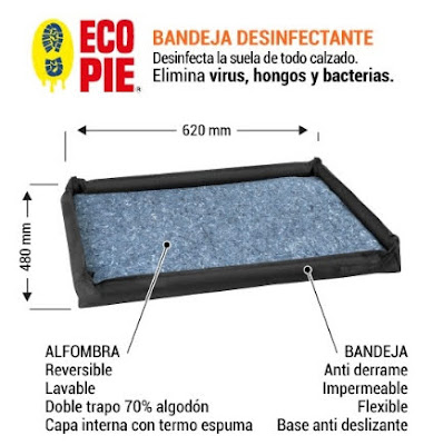 Bandeja desinfectante ECO PIE. Desinfecta la suela de todo calzado Bandeja desinfectante ECO PIE. Desinfecta la suela de todo calzado