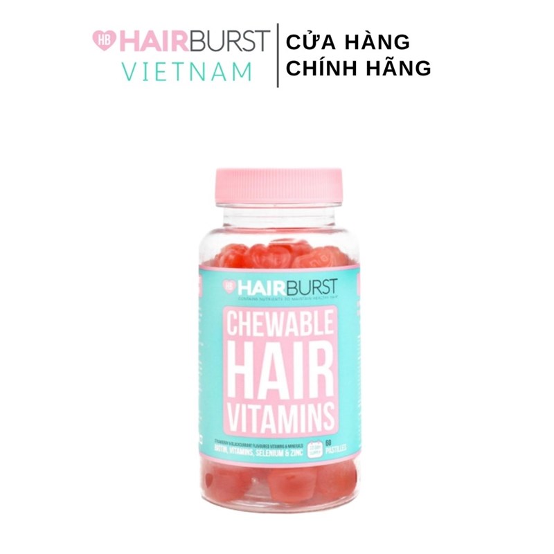 Hairburst Kẹo dẻo vitamin chăm sóc, kích thích mọc tóc Chewable Hair Vitamins 60 viên