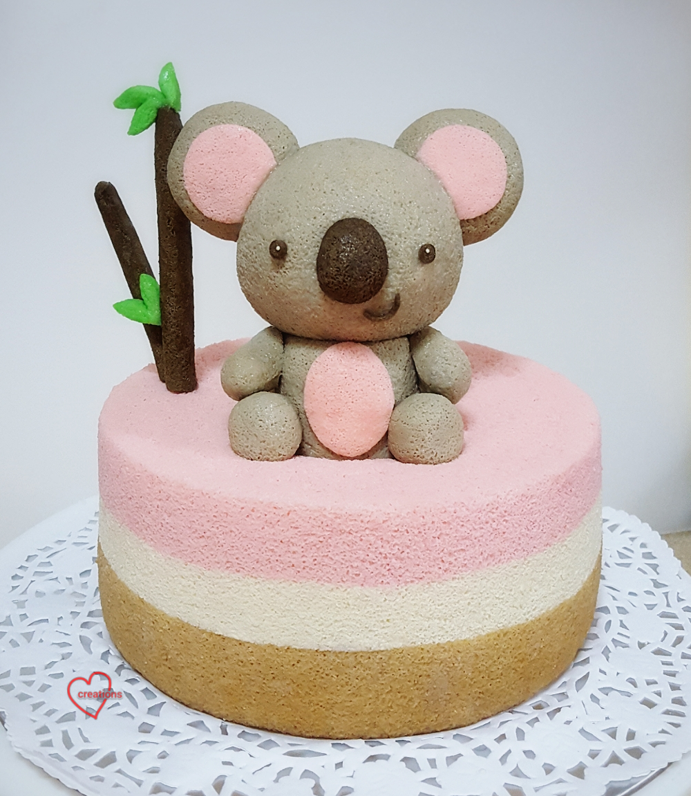 Loving Creations for You Koala Bear Neopolitan Chiffon Cake