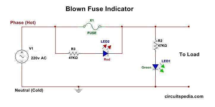 How to make electronics fuse circuit, simple fuse indicator, Diy Circuits