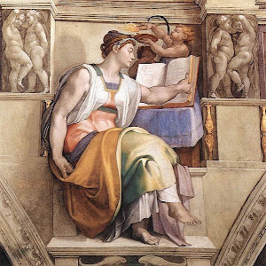 Sibilla Eritrea (a detail), by Michelangelo