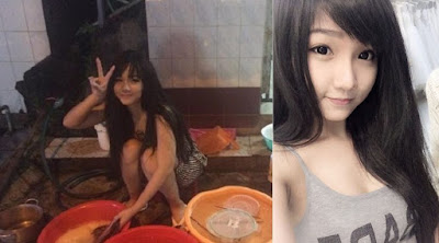 HEBOH!! FOTO - FOTO Yon Dali Pembantu Pencuci Piring Yang memiliki Paras Bak MODEL