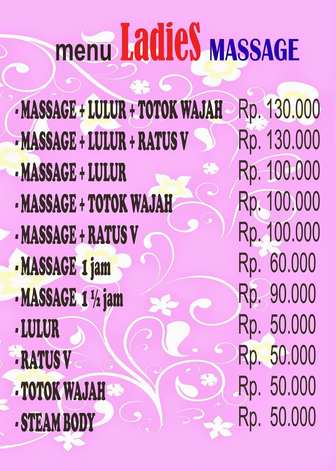 LADIES MASSAGE PIJAT KHUSUS WANITA RATUS WANGI BUAT WANITA DI DEPOK