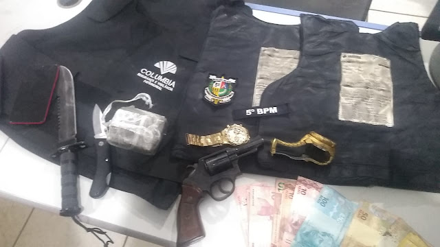 Dupla é presa e adolescente apreendida com colete roubado de vigilante do Samu