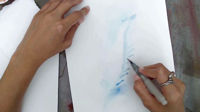 Pintando uma Pena com Aquarela Pintando uma Pena com Aquarela
