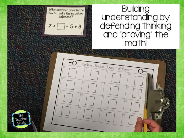 Solving equations task cards