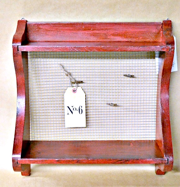 Red Tricycle Shelf with Hardware Cloth