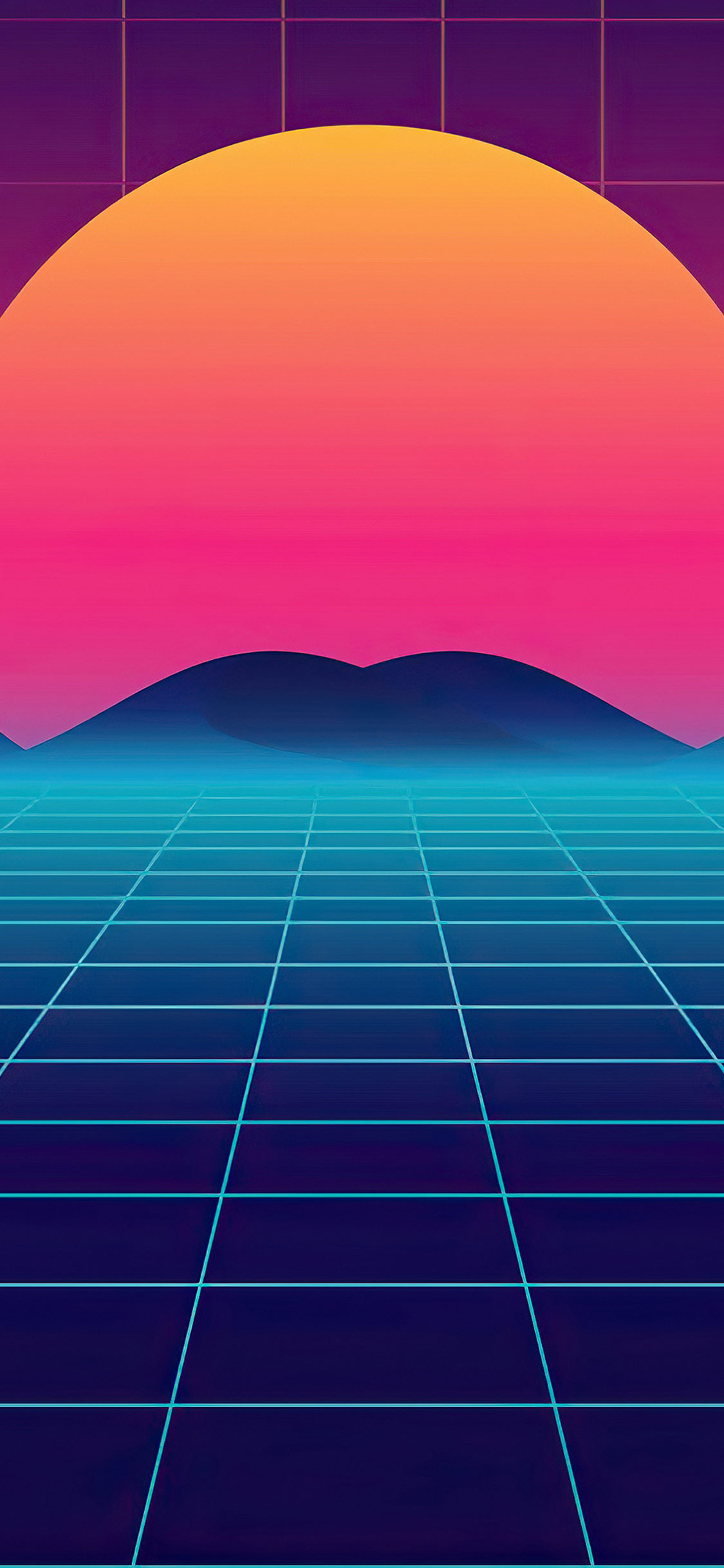 Synthwave Retro Sun iPhone 11 Wallpaper