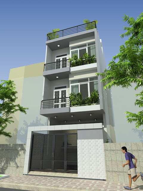 Mặt tiền nhà phố đơn giản, đẹp