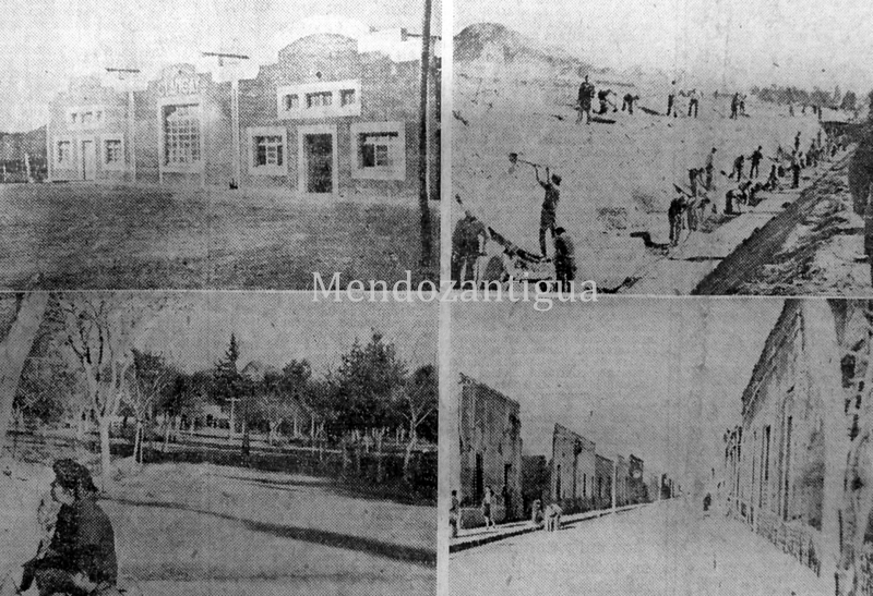 Cuatro imágenes de la ciudad de Jachal en el año 1947. Provincia de San