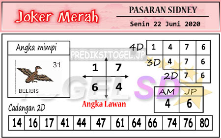 Prediksi Sydney Senin 22 Juni 2020 Terjitu Hari Ini Predikitogel Jp