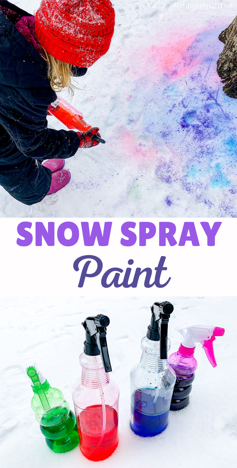 Colourful Snow Spray Paint - Messy Little Monster