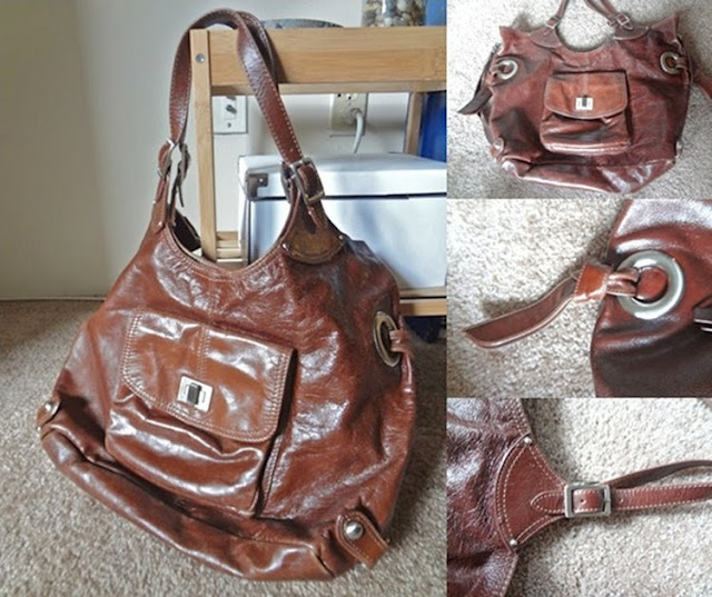 Adrienne Vittadini purse, brown, silver hardware