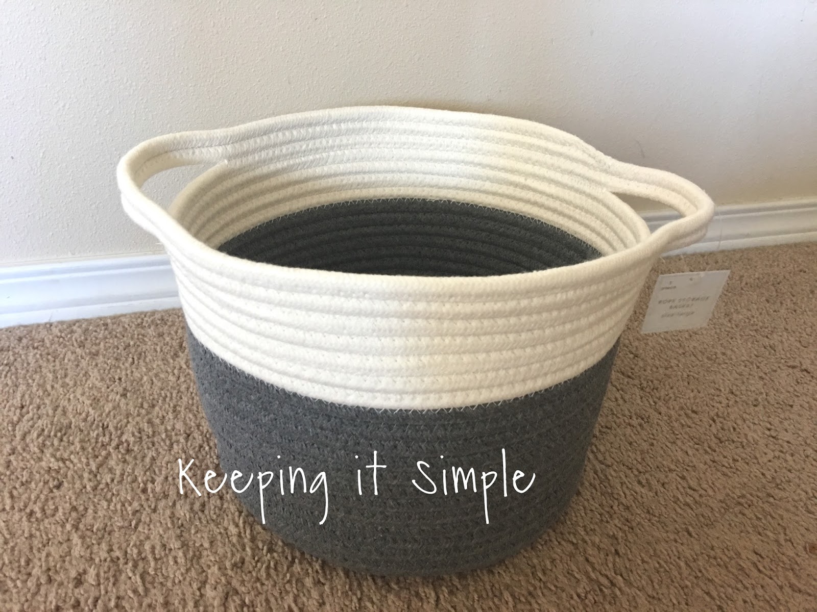 Keeping it Simple DIY No Sew Yellow Rope Baskets
