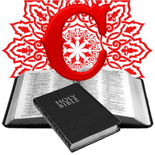 Abecedario Rojo con Biblia. Red Alphabet with a Bible.