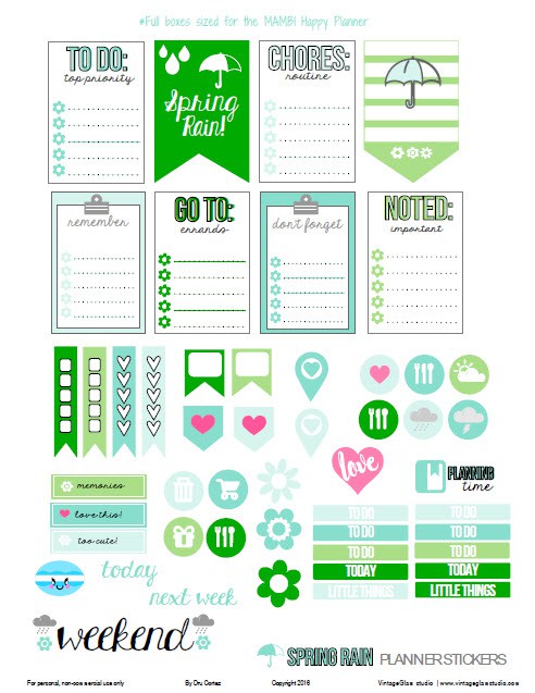 spring rain planner printable spring rain free planner printable