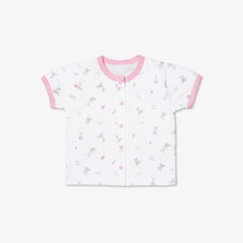 SET 5 áo ngắn tay Miomio cài giữa – Size 6M, Thỏ hồng