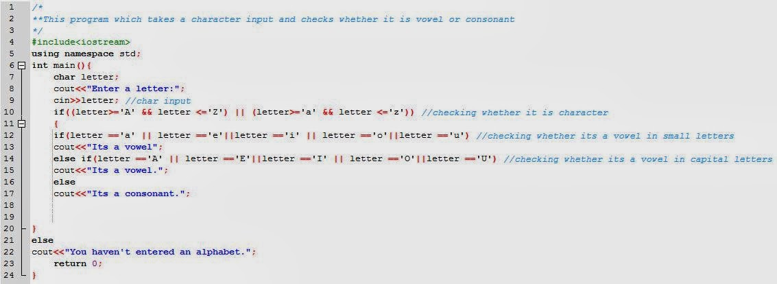 Programming Chunks: C++ Program That Finds Whether the Letter Input ...