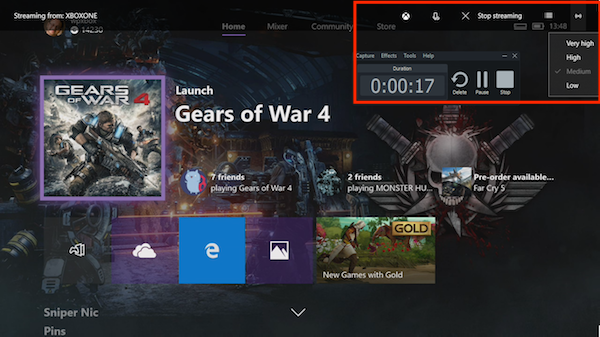 Registra video di gioco Xbox One con audio
