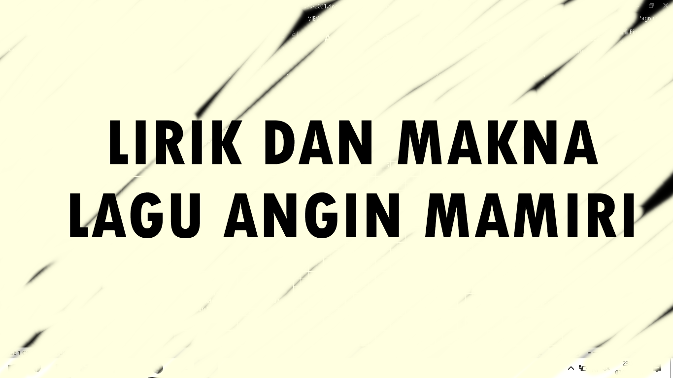 LIRIK LAGU DAERAH ANGIN MAMIRI BESERTA ARTINYA - Shepty IeCha Blog