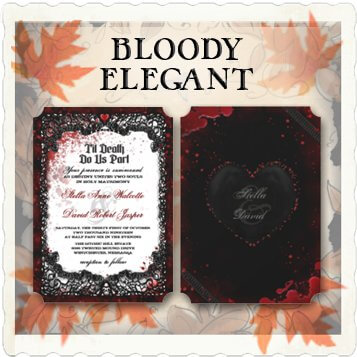 Halloween Bloody Elegant Wedding Invite