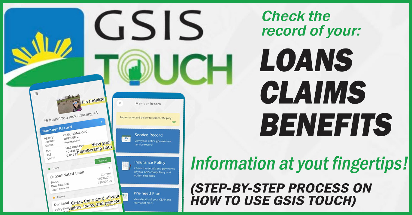 Check your GSIS Records (Loans, Claims, Pensions) via GSIS TOUCH