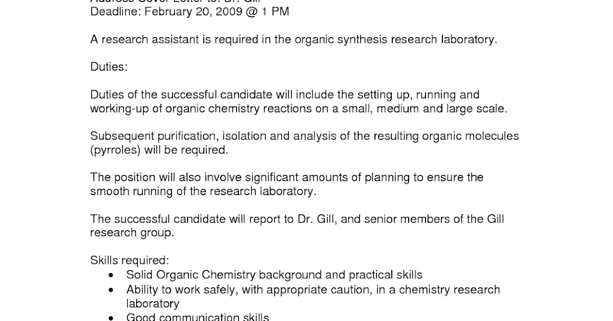 Cover Letter: Job Posting Cover Letter