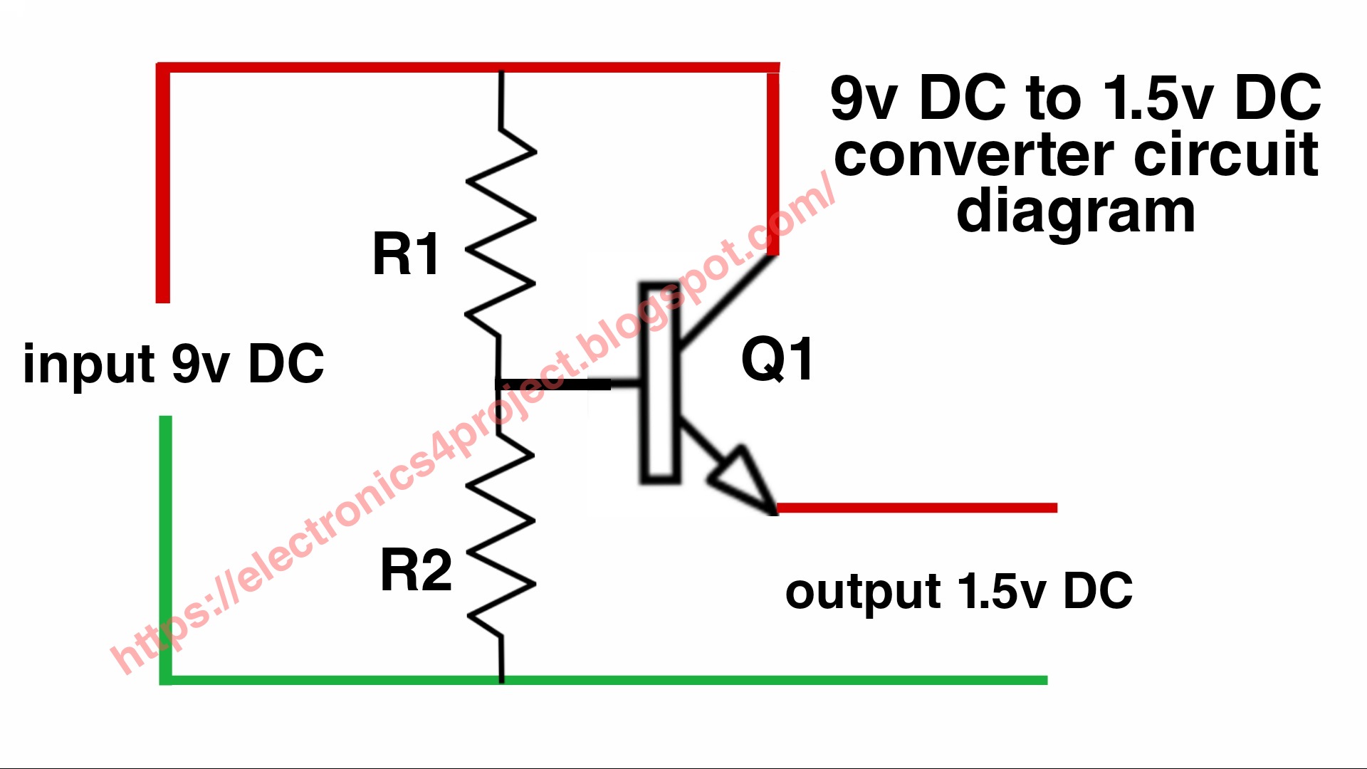 9v dc to 1.5v dc converter circuit diagram