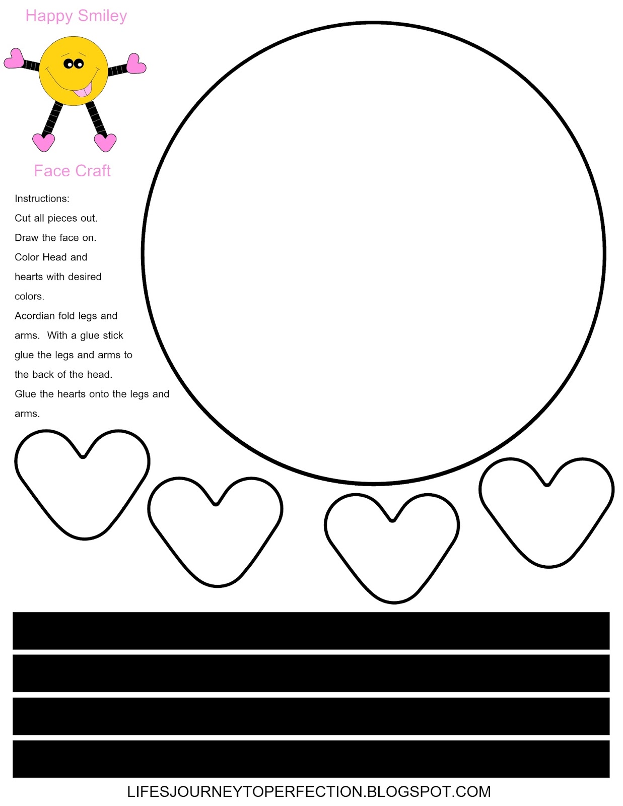 Life's Journey To Perfection: Smiley Face Valentine's Day Craft Printable