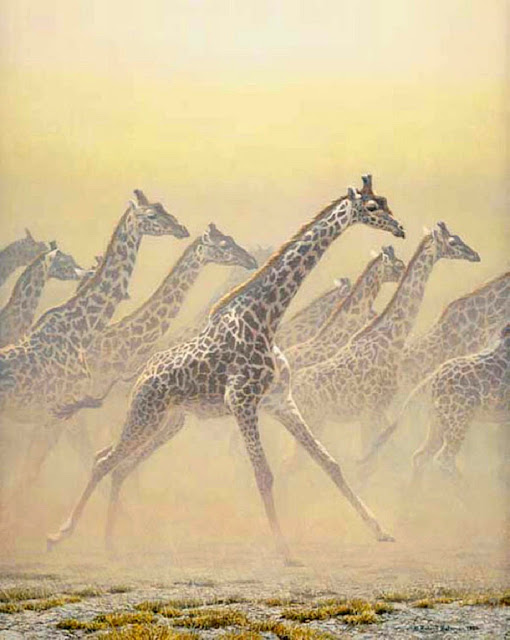 Роберт Бейтмэн / Robert Bateman Galloping Herd - Giraffes