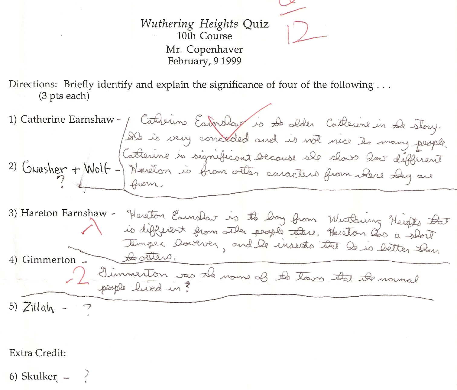 Chapter 7 Wuthering Heights Summary
