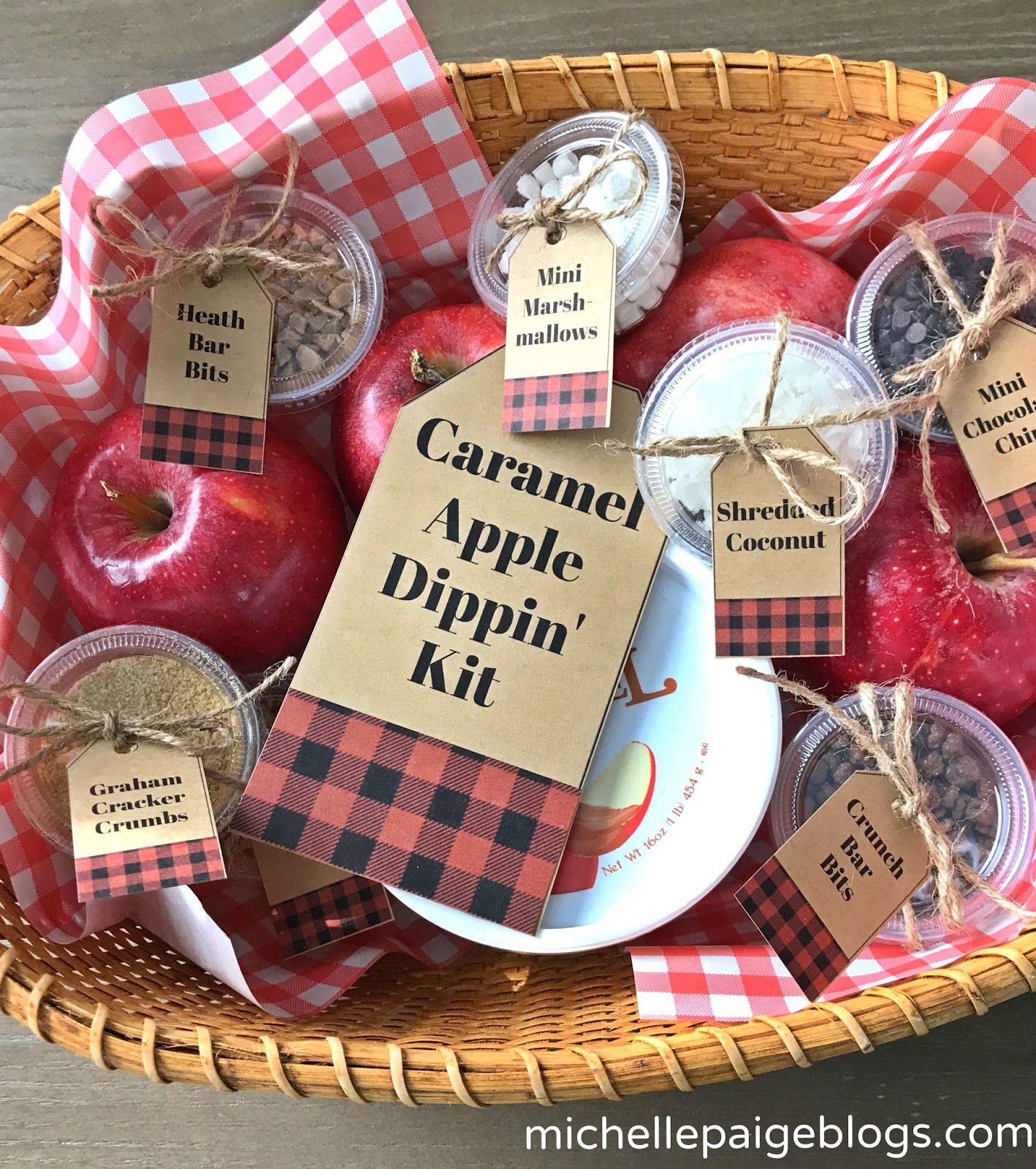 michelle paige blogs Caramel Apple Dipping Kit with Printable Tags