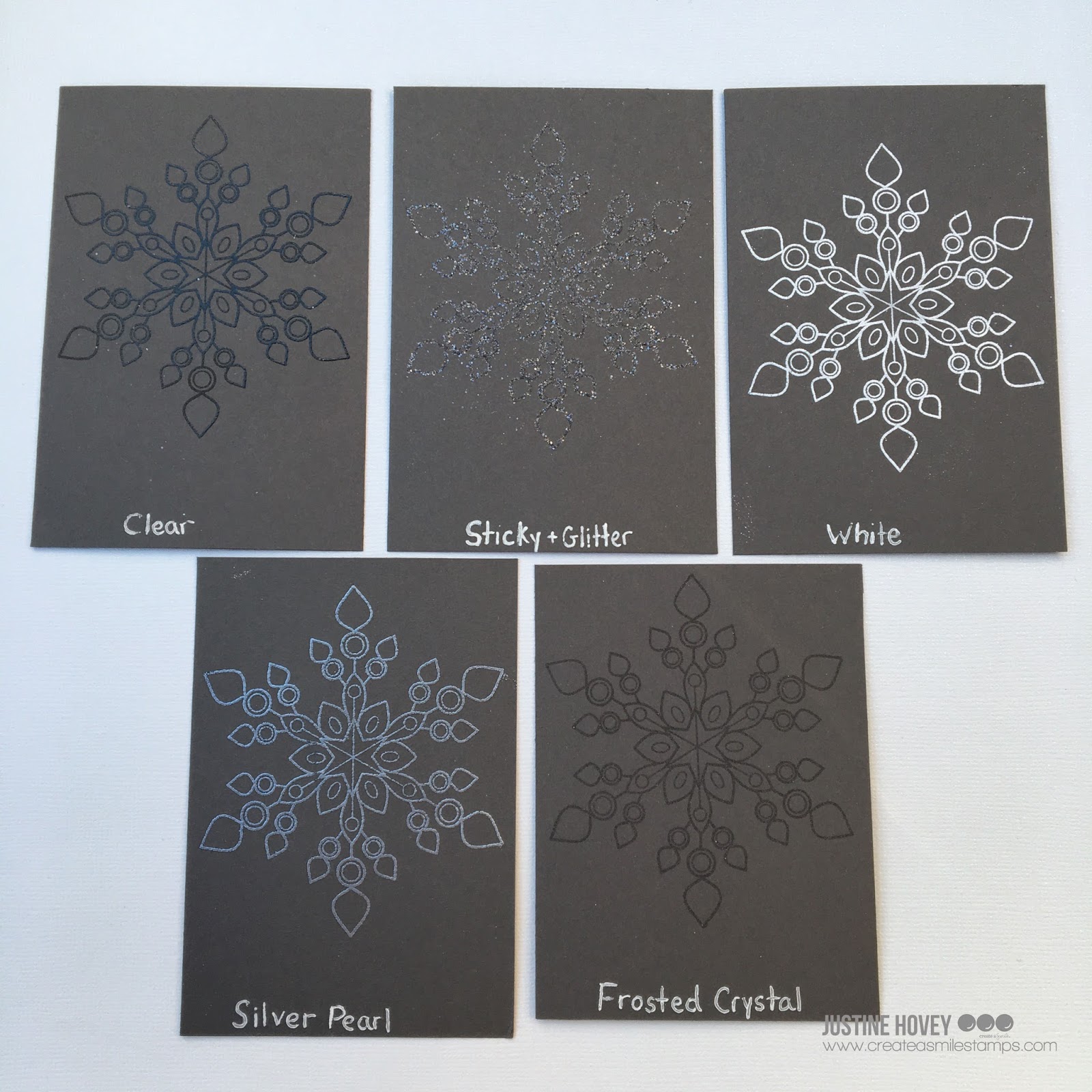 Create a smile Comparing "White" Embossing Powders