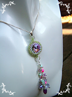 Swarovski Rivoli Necklace - beaded bezel