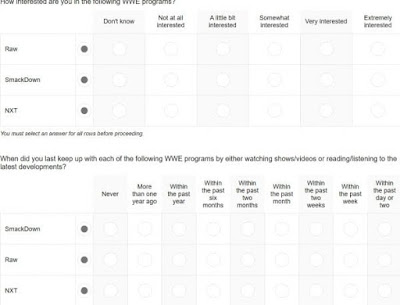 WWE Survey WWE Survey