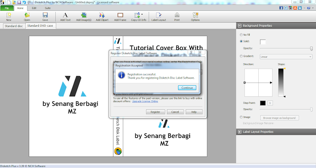 cara aktivasi software disketch disk label 