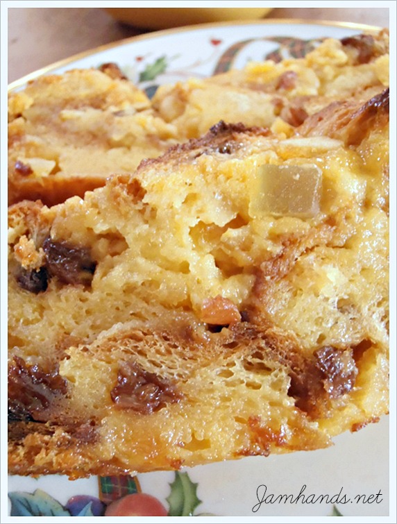 Eggnog Bread Pudding with Vanilla Sauce