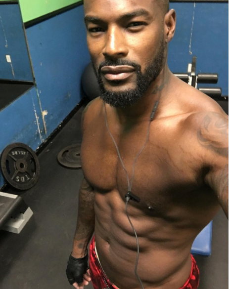 Supermodel, Tyson Beckford Puts His Ripped Abs On Display.