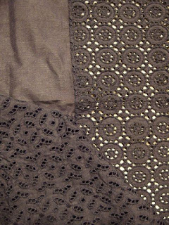 TOUJOURS "Oblong Collar Back Peplum Shirt & Combination Scarf Cutwork Lace Cotton Cloth" Spring/Summer 2015 SUNRISE MARKET