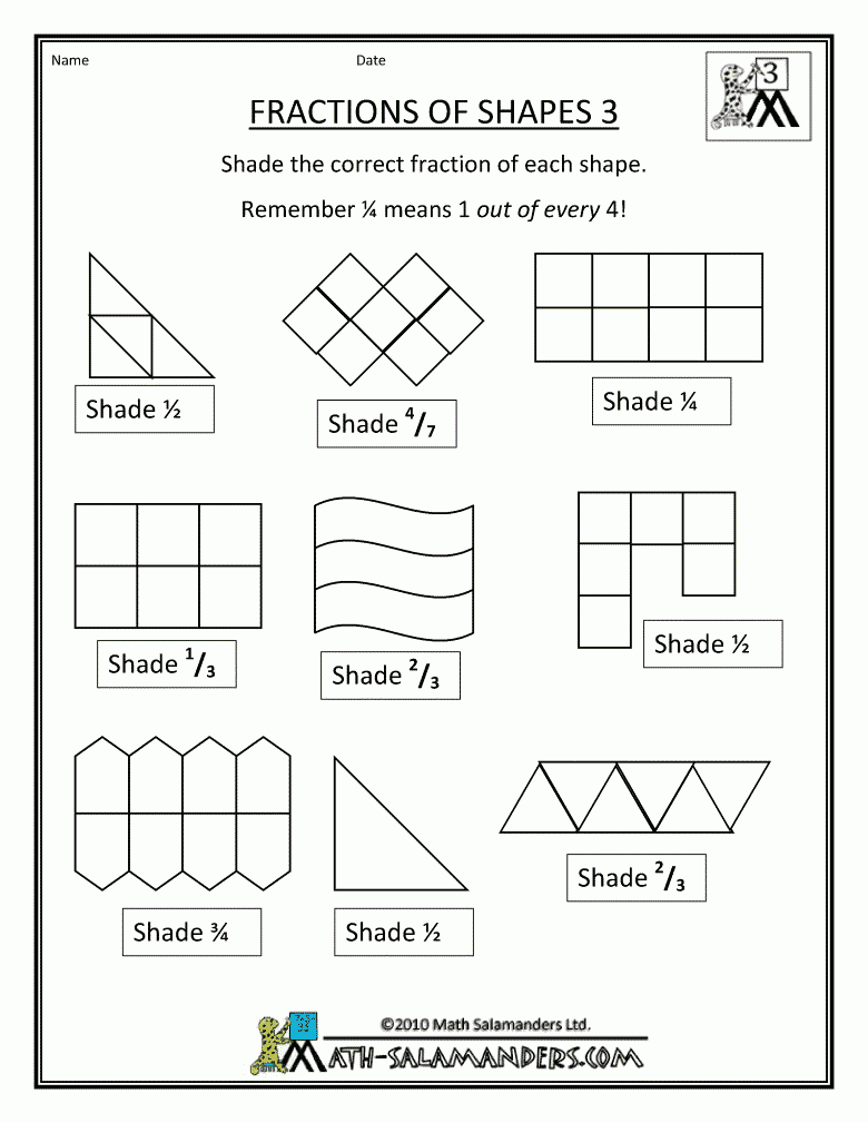 STARS OF PIS AHMEDABAD STD III: MATH -FRACTION (PRACTICE SHEETS)