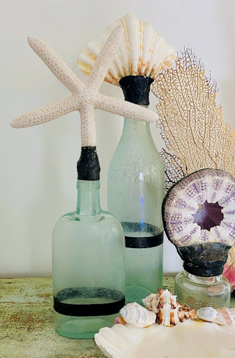 Vintage Antique Shell Bottles