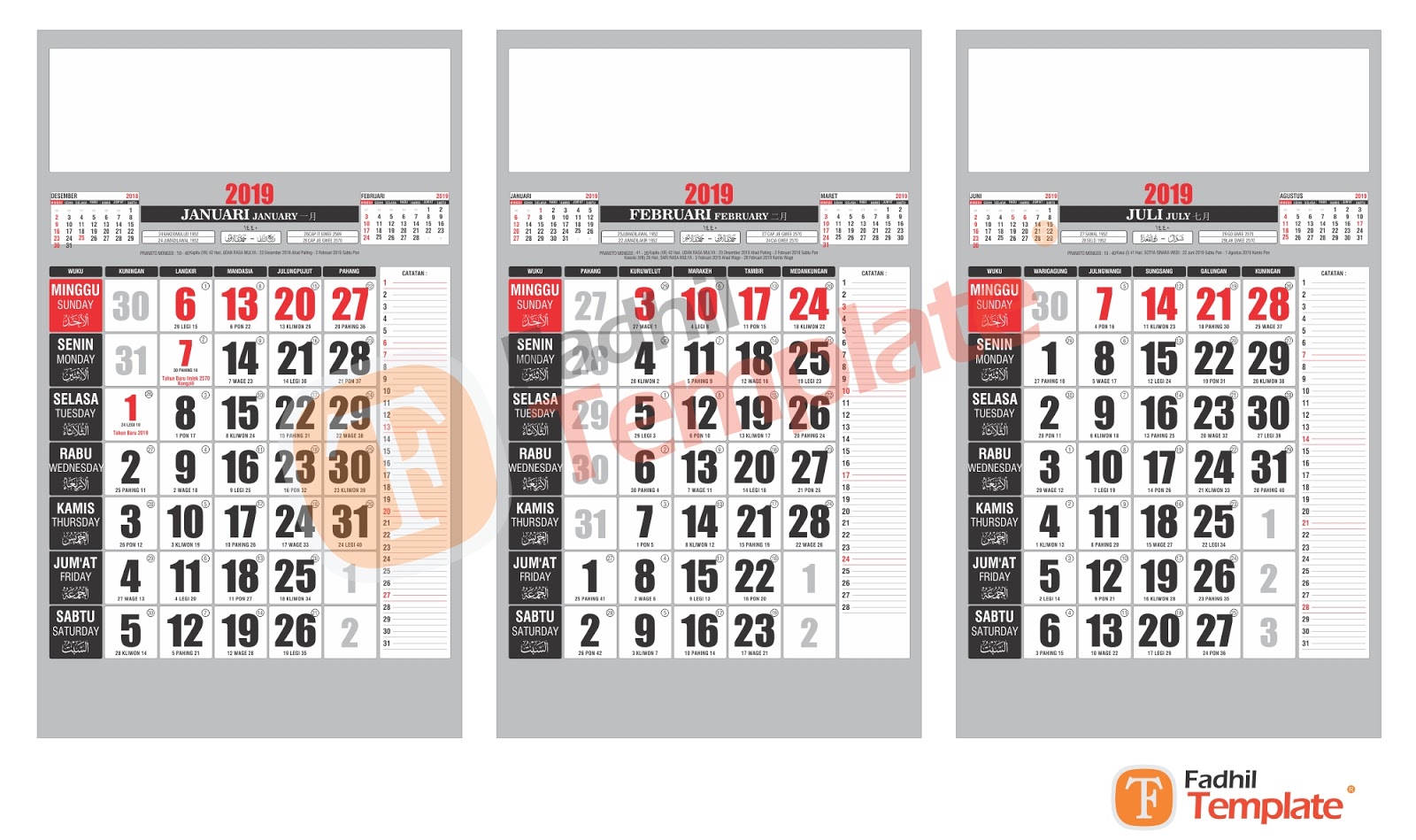 16+ Desain Kalender 3 Bulanan PNG